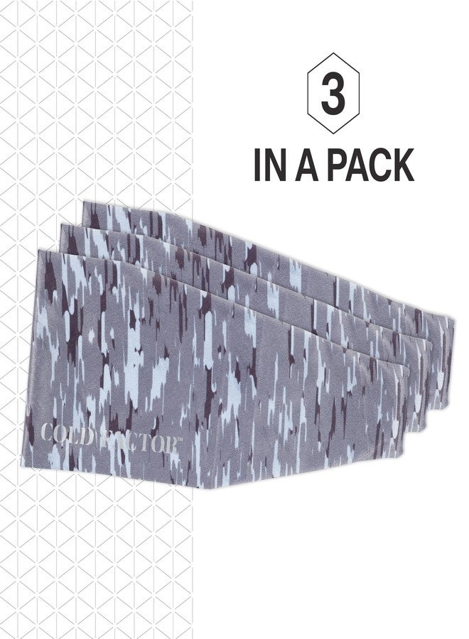COLD FACTOR Cooling Headband for Women and Men - UPF 50+ Advanced Evaporative Comfort, Instant Cooling Sweatband for Outdoor Sports, Fitness, Yoga, Hiking, Running, and Workout - 3 Pack (Camo) - Image 3